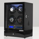 Arcanent 4 + 2 Slot Watch Winder LCD Digital Black Quality Made w/ Ball Bearings