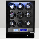 Arcanent 9 + 2 Slot Watch Winder LCD Digital Black Quality Made w/ Ball Bearings